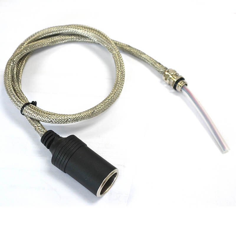 M12 waterproof connector overmold car cigarette lighter socket cable NGD-028
