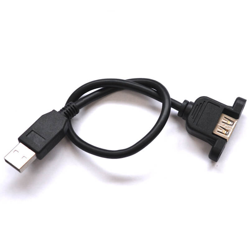 Panel mount USB 2.0 A female extension cable NGD-016